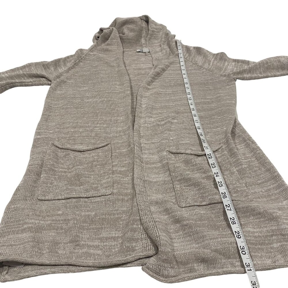 Tommy Bahama Taupe Linen Cotton Blend Open Hooded Cardigan Size XS - Picture 9 of 9